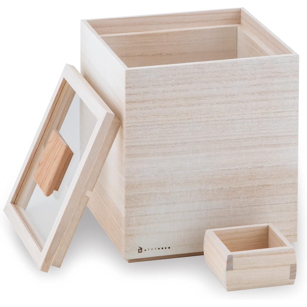 Masuda Kiribako Store Paulownia Rice Bin with Rice Cup (5Kg) Rice Stocker, Food Stocker, Storage Container, Paulownia Box/Made in Japan, Wooden, Rice, Brown Rice, Multigrain Rice, Dry Food/Insect Repellent, Moisture Proof, Humidity Control, Preservative