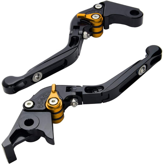 Billet lever set foldable bike brake clutch CB400SF Hornet 250 Magna 250 Shadow 400 CL400 Steed 400 Bros 400 NC700X VTX1300 Black/Gold 28989