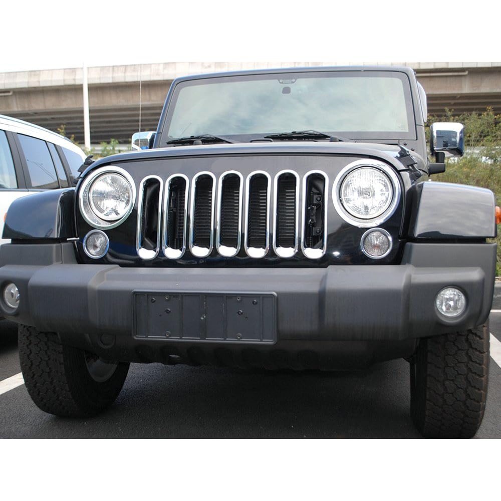 RT-TCZ Wrangler JK Headlight Cabat Rim Bezel Jeep Wrangler JK JK JKU Unlimited 2007-2017 Chromium exterior accessories