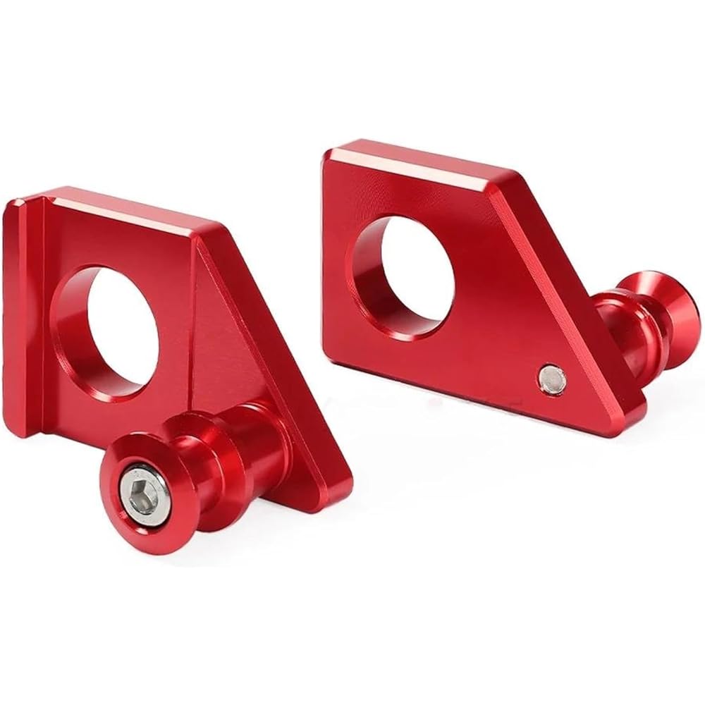 Stand Screw Slider Swing Arm Spool Slider Bracket Motorcycle Chain Adjuster Adjuster Slider Very suitable for Yamaha FZ-10 2016-2020. (Color: Red)