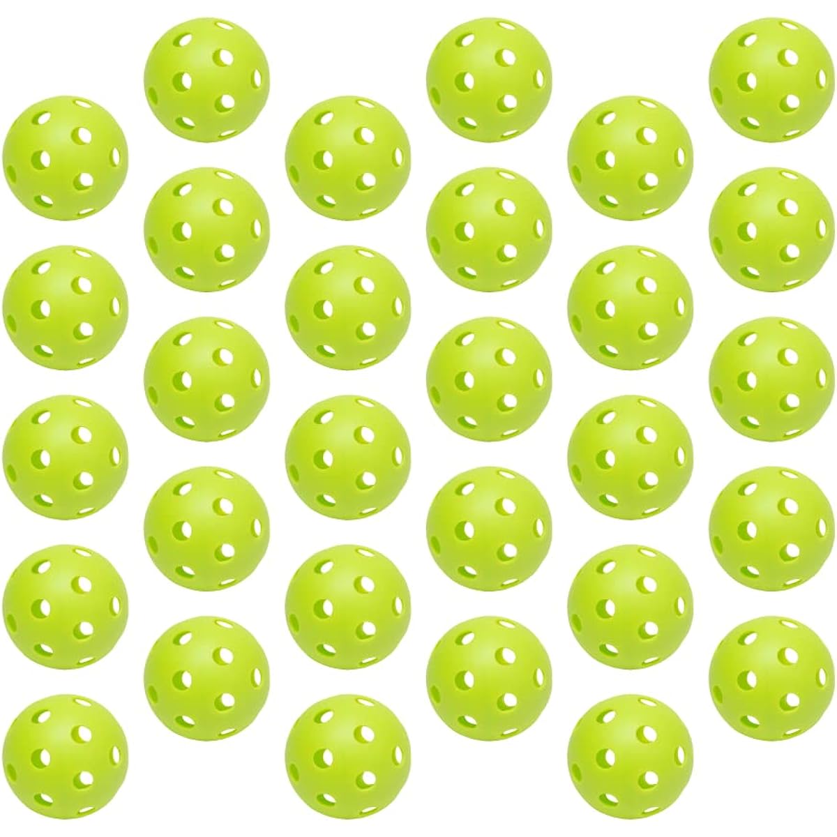 A-ITEM Training Balls Perforated 72mm Set of 30 Baseball Perforated Balls Practice Green Light Indoor Practice Baseball Ball A Item