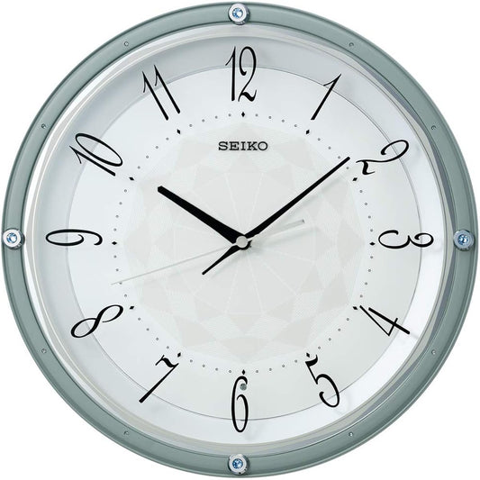 Seiko Clock Wall Clock Light Blue Diameter 33.0 x 5.0cm Radio Analog Crystal KX257L