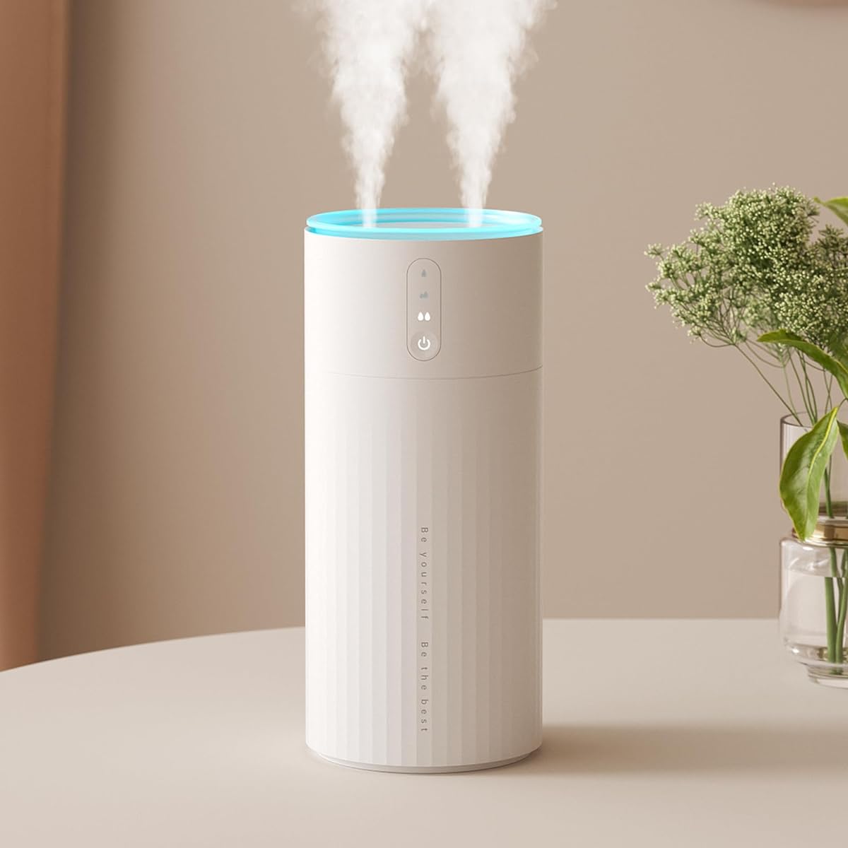 JISULIFE Humidifier for Desktops and Bedrooms, Large Capacity 3.2 gal (1 L), Double Spraying, 3 Adjustable Modes, Small Humidifier, Rechargeable Humidifier, 8,000 mAh Large Capacity Battery, 16 Hours