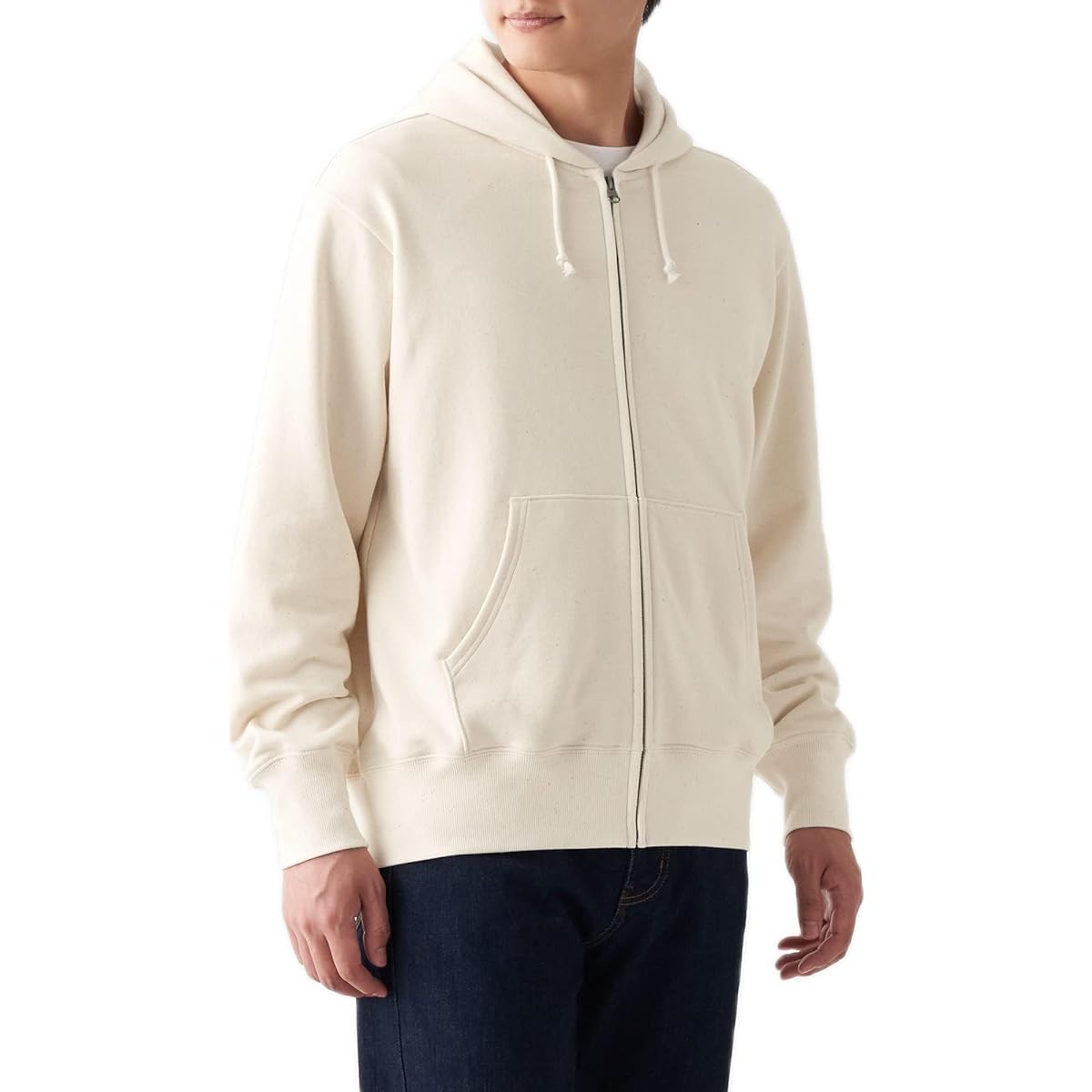 MUJI Hoodie Sweatshirt Zip Up Hoodie Men's ABI10A2A Mocha Brown M