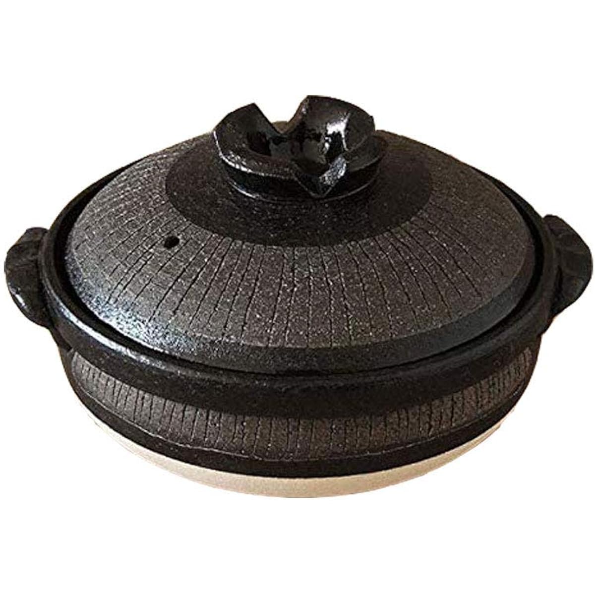 Mino Sarara Black Jugusa deep earthen pot for open fire only No. 7 For 1-2 people