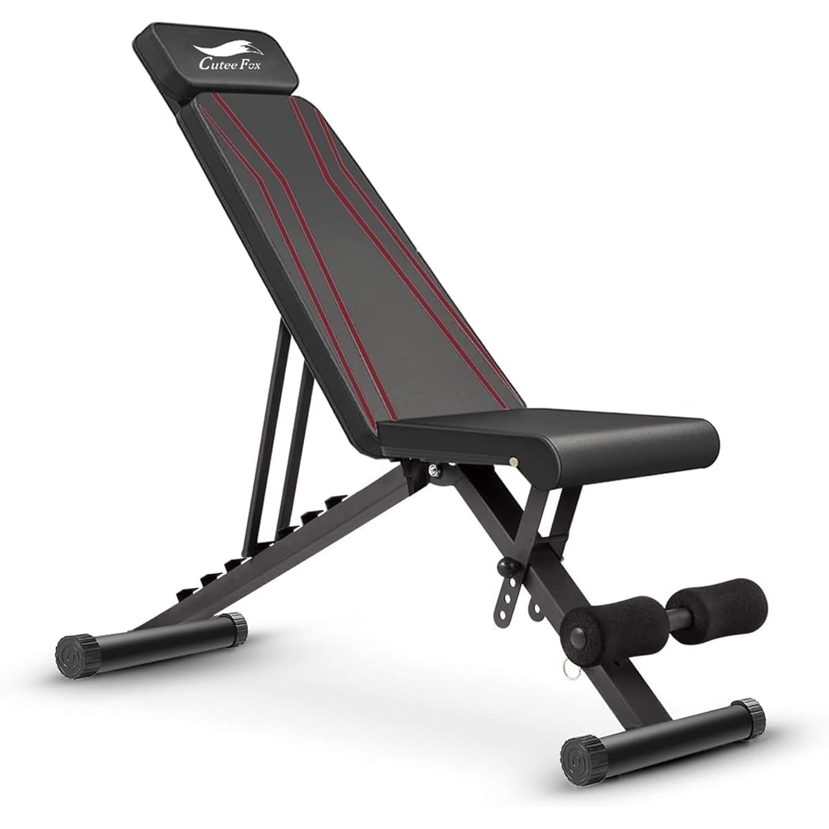 Training Bench, Multi-sit-up Bench, Foldable, Variable, Flat Bench, Easy Angle Adjustment, Abs, Back, Dumbbell Bench, Convenient Storage, Leisure 07 (Red)