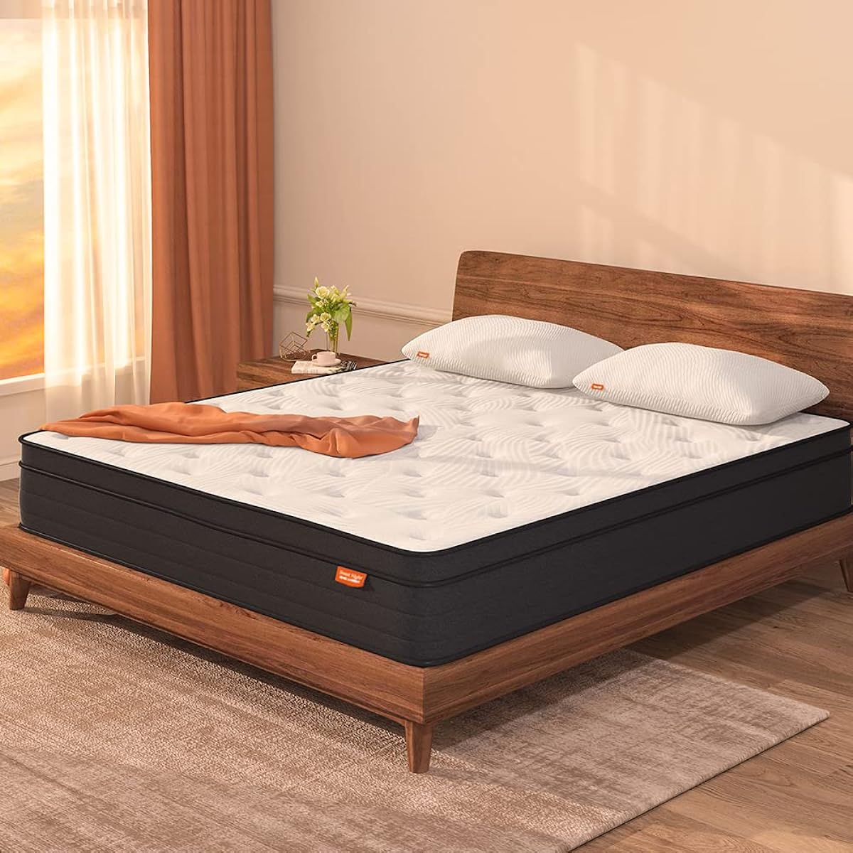 Sweetnight Mattress Double Extra Thick 26cm Hard Pocket Coil High Resilience Mattress 682 High Density Coils 5 Zone Structure Bed Mattress Parallel Arrangement Body Pressure Dispersion Sleeping Position Memory Breathable Durable Quiet 140 x 195 x 26 cm [