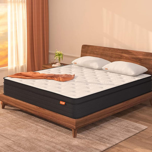 Sweetnight Mattress Double Extra Thick 26cm Hard Pocket Coil High Resilience Mattress 682 High Density Coils 5 Zone Structure Bed Mattress Parallel Arrangement Body Pressure Dispersion Sleeping Position Memory Breathable Durable Quiet 140 x 195 x 26 cm [