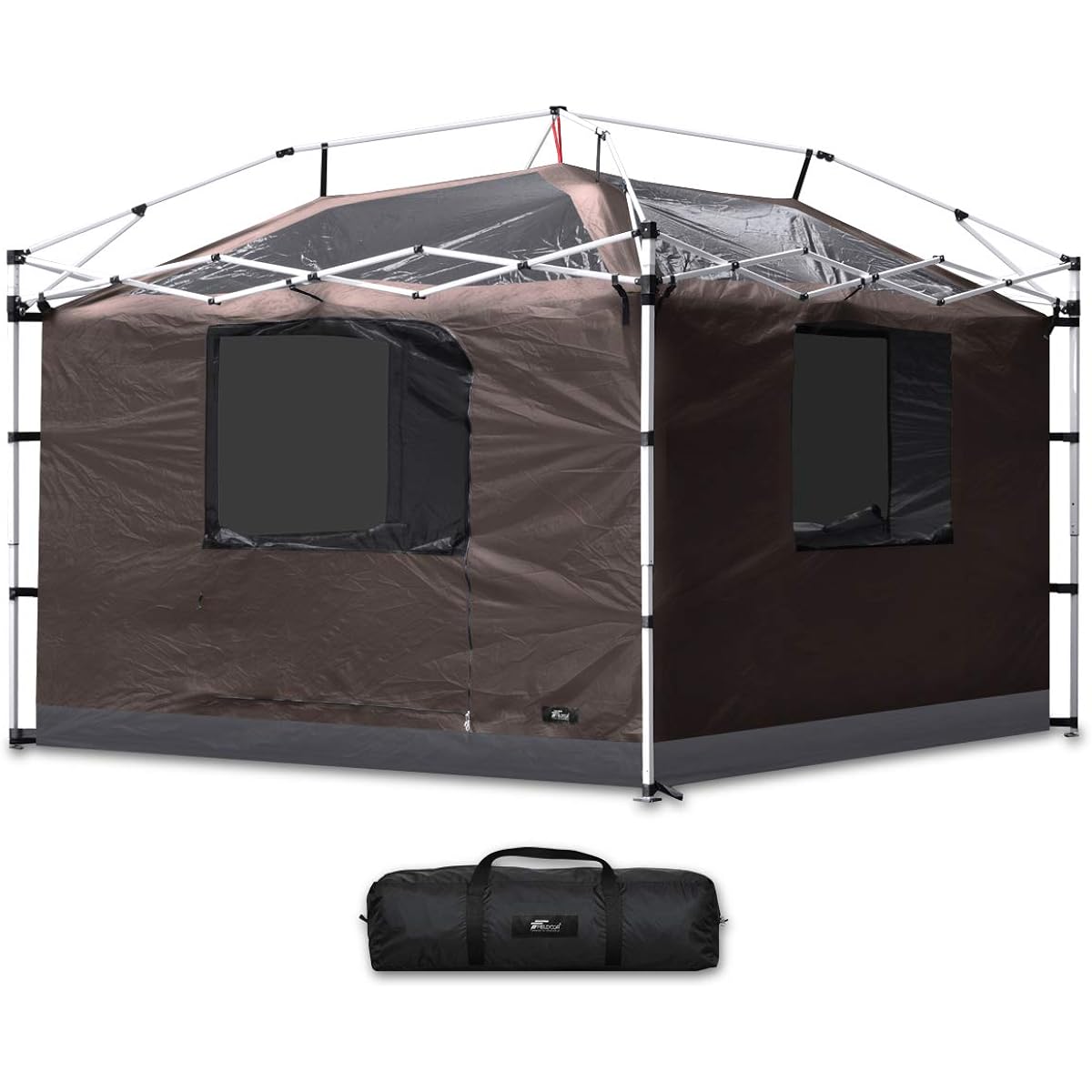 FIELDOOR 3.0m Inner Tent for Tarp Tent [Dark Brown] 4-sided integrated tent, zipper for outlet, window, mesh, lantern hook, storage bag, bedroom, changing clothes, 4 people, side seat, installation, easy installation