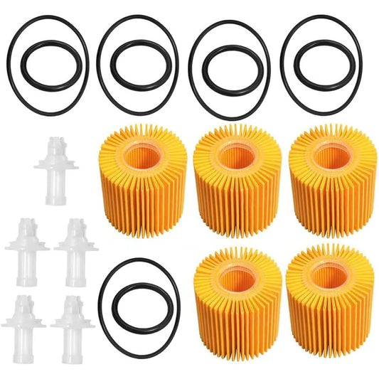 5 engine oil filters Pack Toyota Abalon Camry RAV4 Highlander Siena Lexus Tacoma Venza replacement # 04152-YZZA1 04152-31090