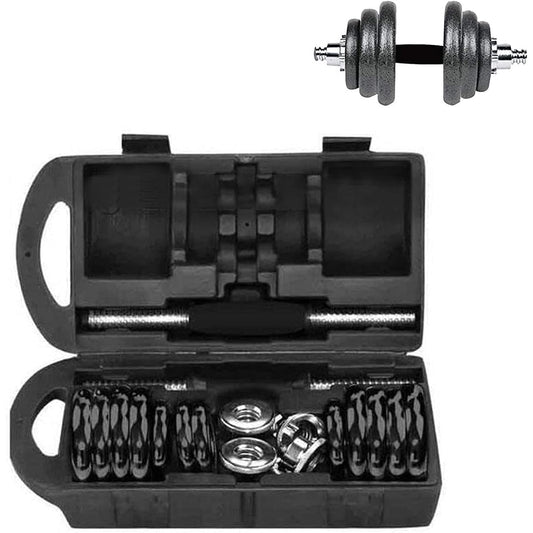 HAN FORM Dumbbell 30kg Iron Array Barbell Set Adjustable Extension Shaft with Storage Case