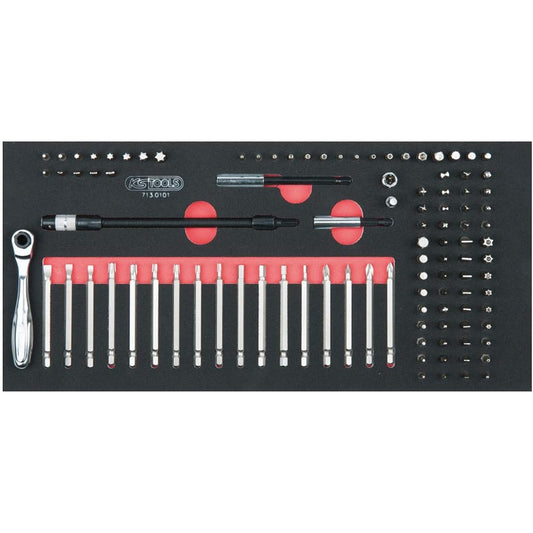 KS TOOLS SCS 1/4 inch bit set 101 pcs 1/3 system insert SCS 1/4" Bit set 101 pcs 1/3 system insert 713.0101