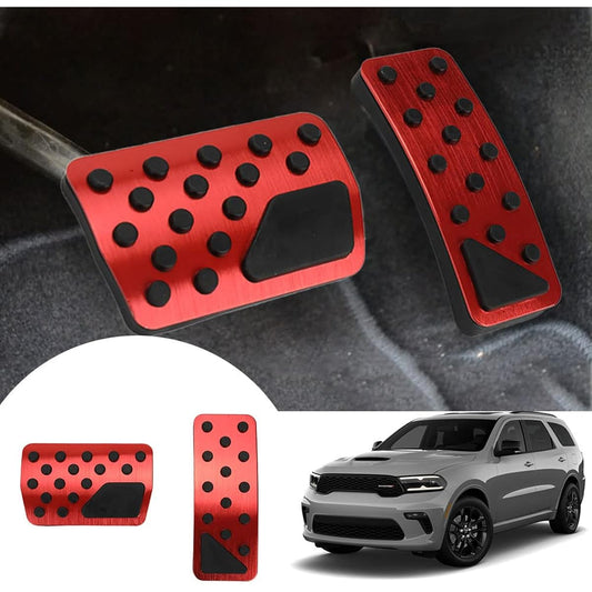 YSISLY Gas Brake Pedal Cover replacement JEEP GRAND CHEROKEE 2011-2021 DODGE DURANGO 2011-2021 Pedal accessories aluminum alloy (red)