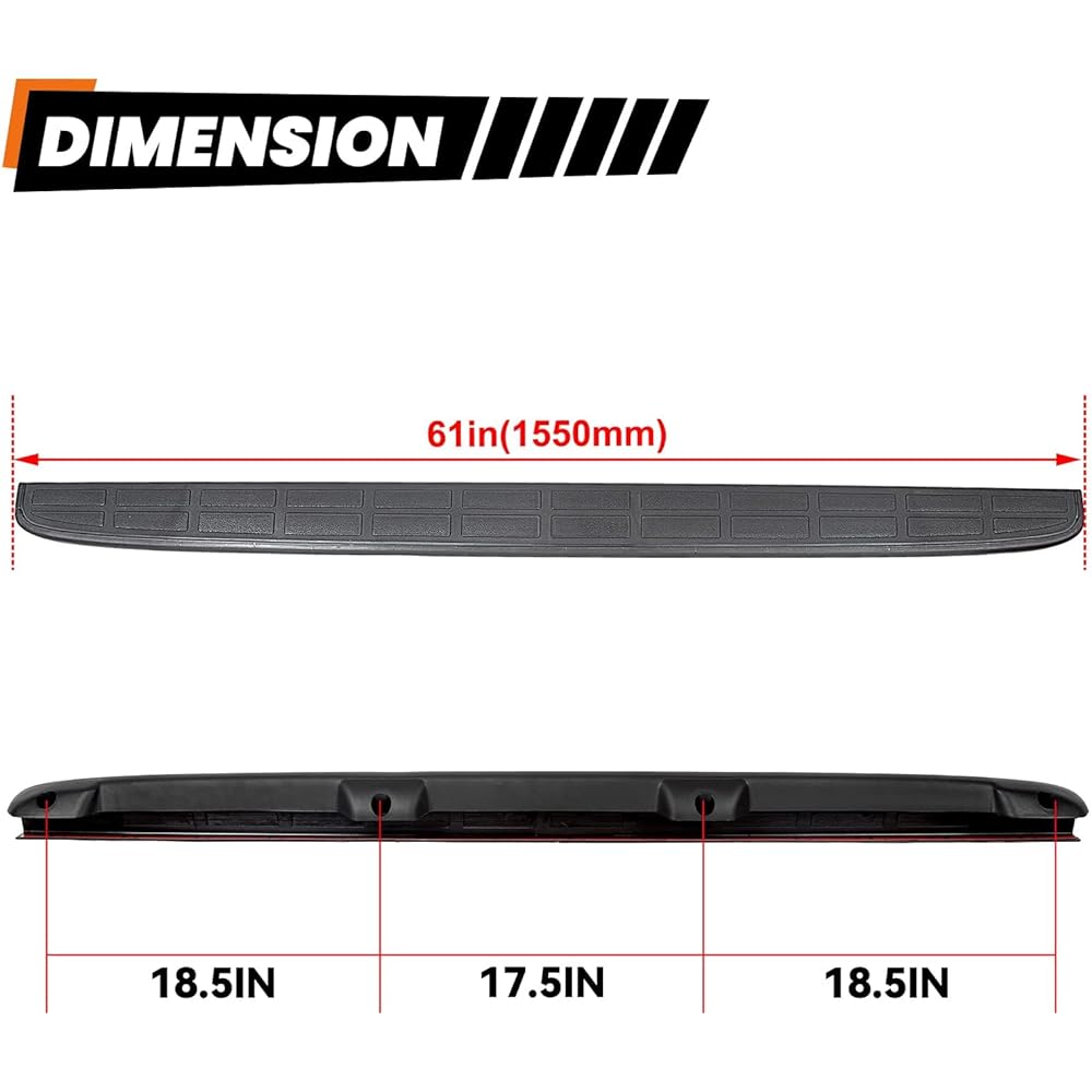 ECOTRIC Tail Gate Spoiler Cap Cover #15932249 #1909101 1999-2007 Chevrolet Silverad GMC Sierra replacement Molding Top Protector Texture Black