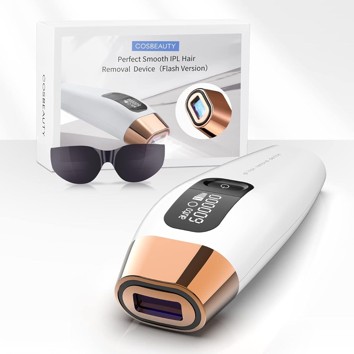 COSBEAUTY Hair Removal Device, Optical Beauty Device, IPL, Unwanted Hair Care [0.9s Continuous Flash + 600,000 Flashes] 5 Levels Adjustment, Home Use Hair Removal Device, Men's, Women's, Japanese Instruction Manual Included, Optical Hair Removal Device,