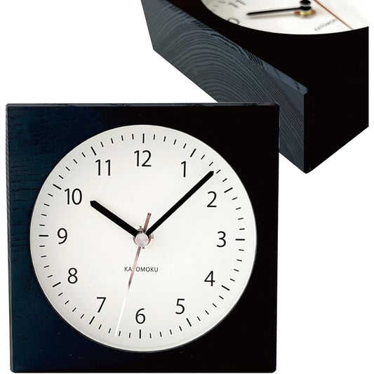 KATOMOKU Dual use clock 8 km-134BKRC Black Radio Clock Continuous Second Hand