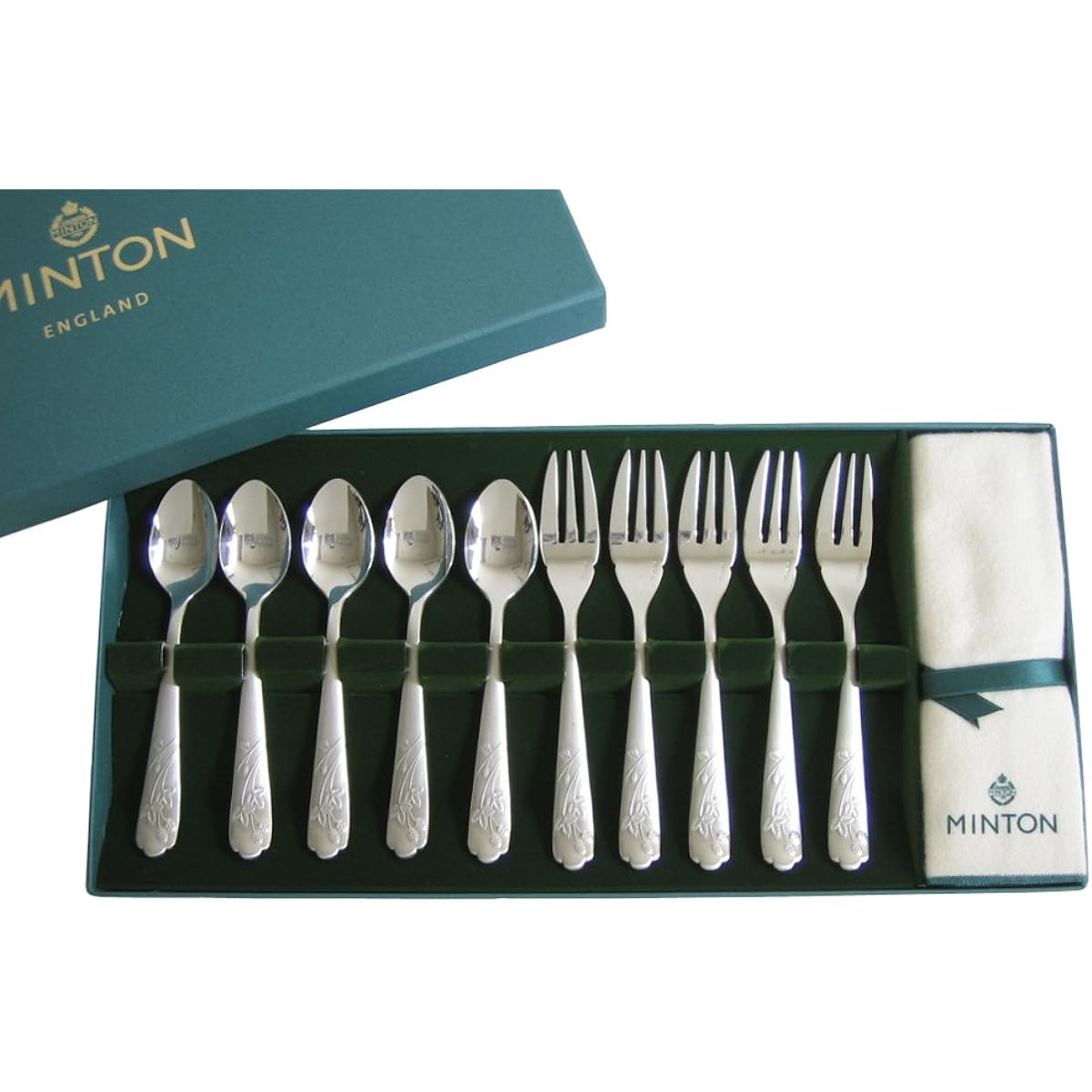 MINTON Victoria Strawberry Teaspoon/Cake Fork 10pcs.Set (with fabric) VS203