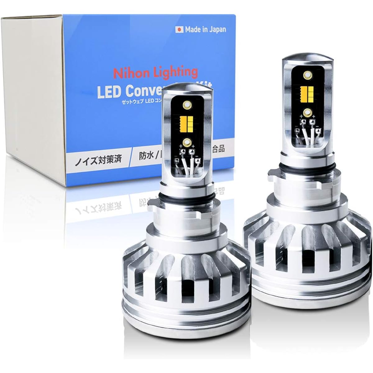 Nippon Lighting [2 Color Switching] LED Car Fog Light, Japanese LED Fog Light, PSX26W, Color Change, 6000K, White (3,800 lm), 2,800 K, Yellow (3,200 lm), Vehicle Inspection Compatible, 2 Year Warranty