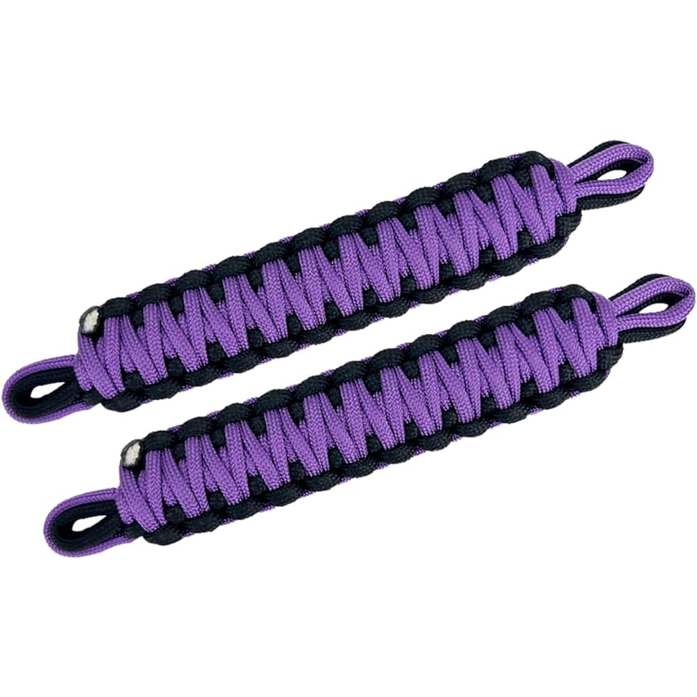 Door strap for jeep paracord door restricted strap slap langler high durable doors strap replacement Geep langler CJ YJ TJ JL JL JLU JLU 1987-2023 2 packs (black & purple)
