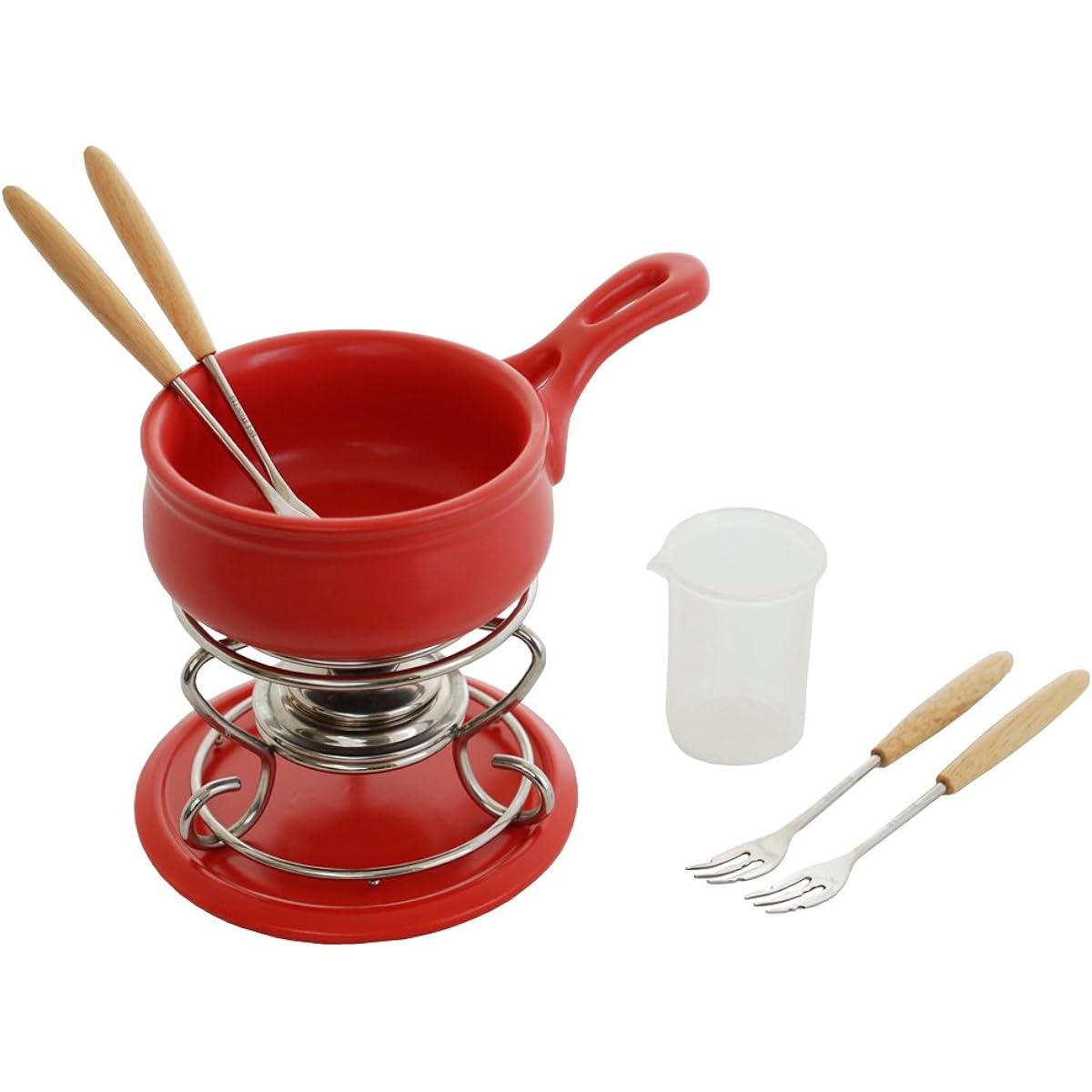 Kuriyamakedep Pottery Sera Kitchen Fondue Set 13cm Red CK-071