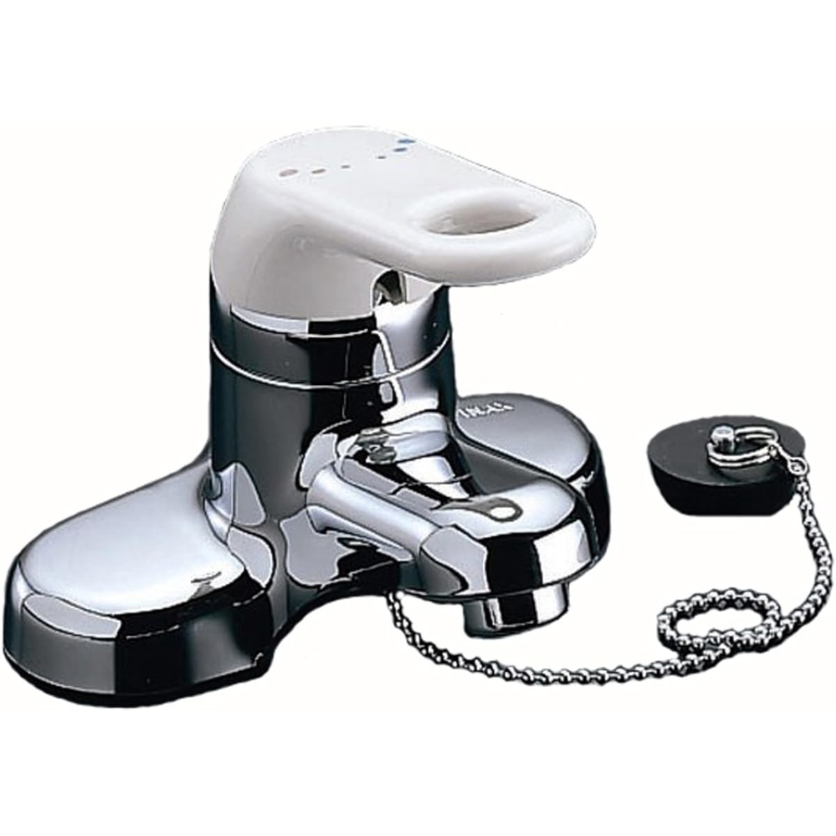 LIXIL INAX Washbasin/Hand Wash Basin with Base, Single Lever Mixing Faucet, Rubber Stopper Type, Spout Length 95mm, Hot Water Piping Pitch 100mm, Freeze Prevention Drain Specification RLF-402N
