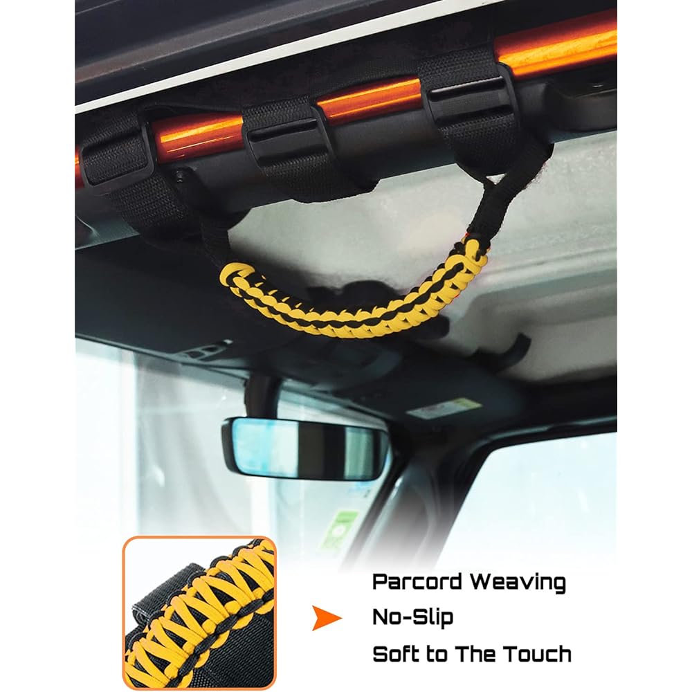 SAVADICAR Role Bar Grab Handle Grip Gliper Gliper YJ TJ JL & Gradiator JT 1987-2021 Interior Accessories Yellow