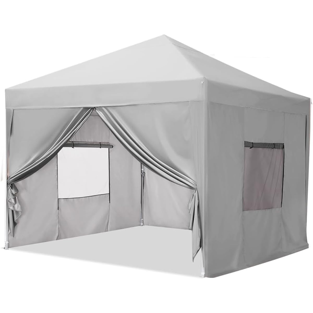 Willpo One Touch Tarp Tent, 3 Adjustable Levels, UV Protection, Water Resistant, Steel, Camping, Outdoor, Water Resistant Side Screen/4 Side Sheets Included, Tent, Camping Equipment, One Touch Tent Tarp (Gray, 2.5 m)