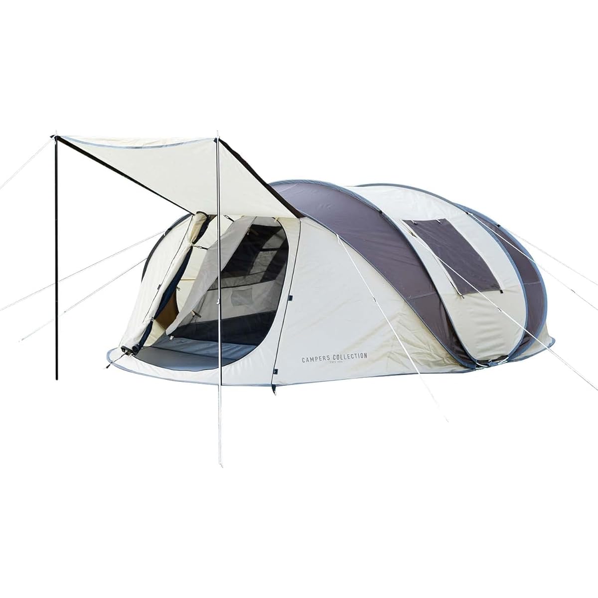 [Campers Collection Yamazen] Pop-up tent, one-touch tent, for 4-5 people, with front room, beige POP-2 (BE/BR)