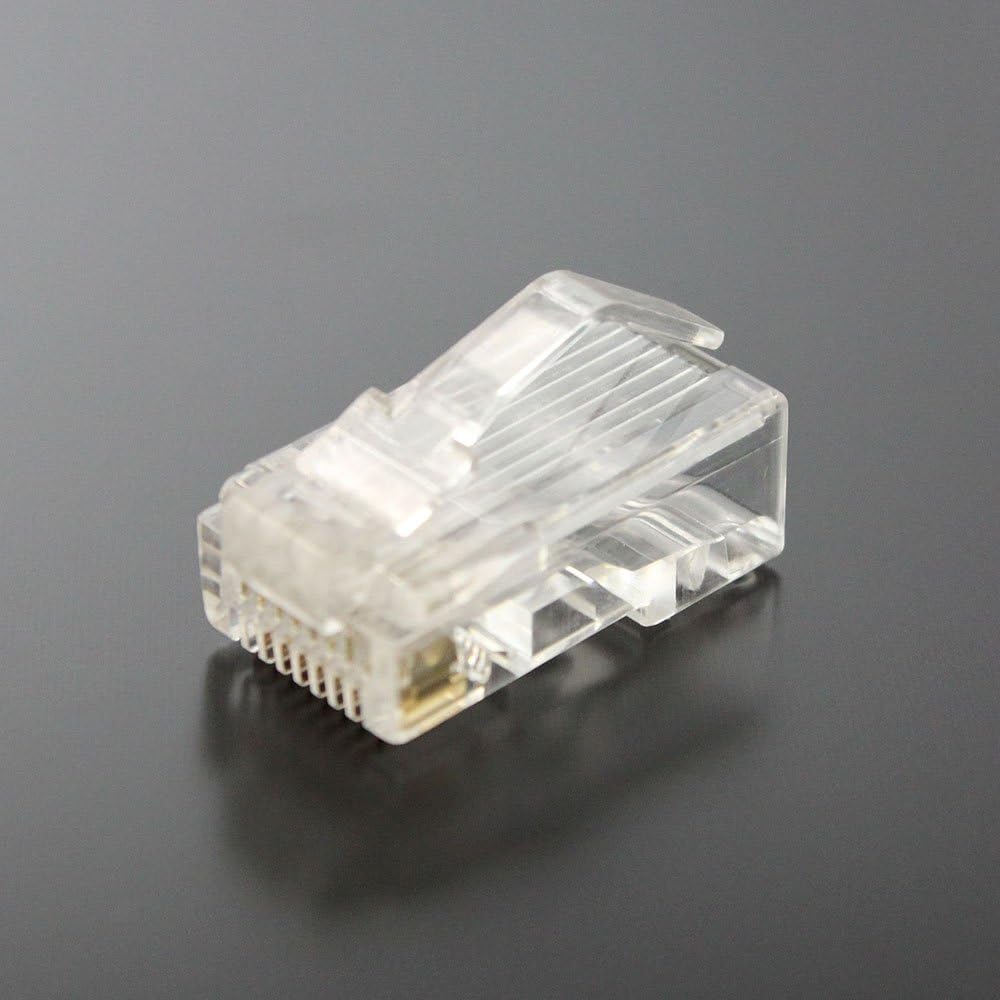 TARO'S RJ45 plug/connector for LAN cable CAT5e Single wire/Twisted wire 50μ Arch latch 100 pieces CRJ45K5-100PA Eco simple package