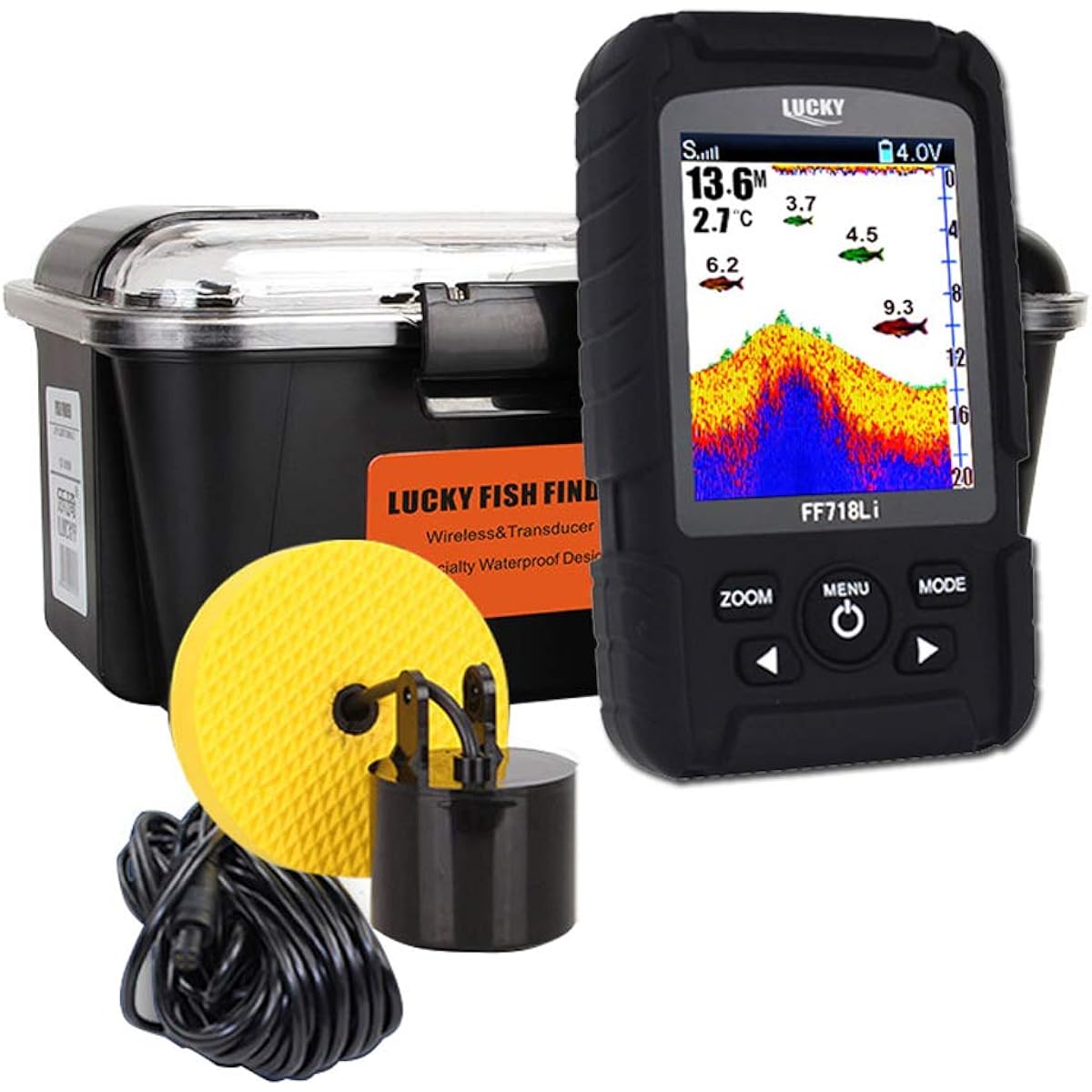 LUCKYLAKER Fish Finder, Waterproof, Fish Finder, Portable, Fish Finder, Wired Sensor, Fish Finder, Japanese Operation Screen, Japanese Instruction Manual, Ice Fishing