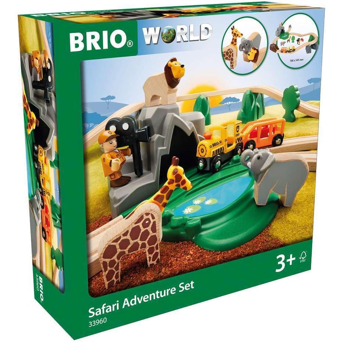 BRIO WORLD Safari Adventure Set [Wooden Rail Toy] 33960