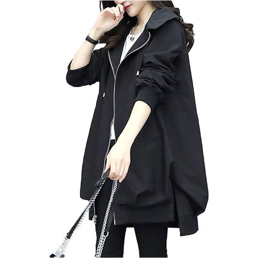 Famy FM212 Women's Mountain Parka, Light Outer Jacket, Long Sleeve, Hooded