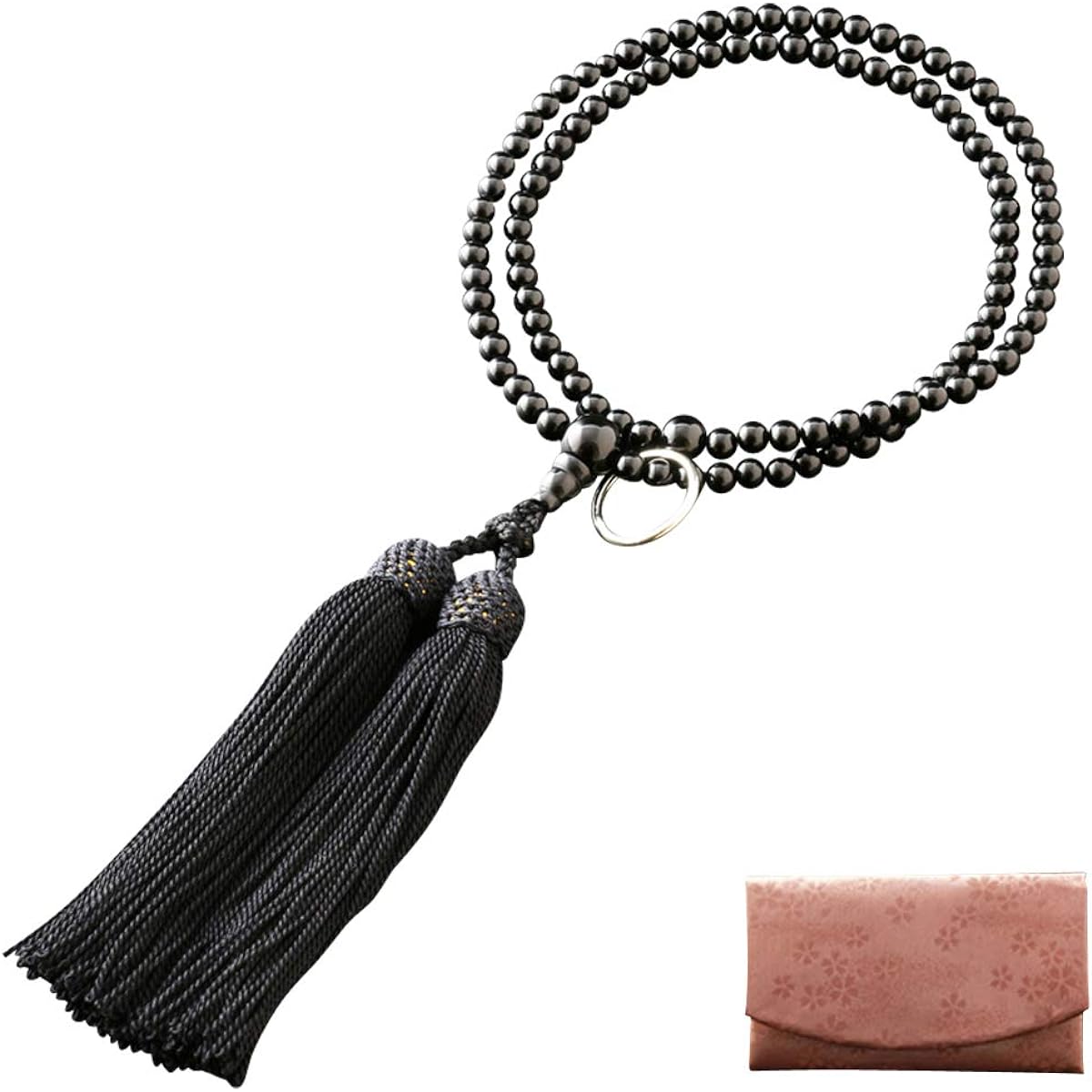 Kyoto Buddhist Altar Hayashi Prayer Beads Soto Zen Black Onyx (For Women) Official Ceremony [Bead Bag Set] SW-101 Kyoto Prayer Beads