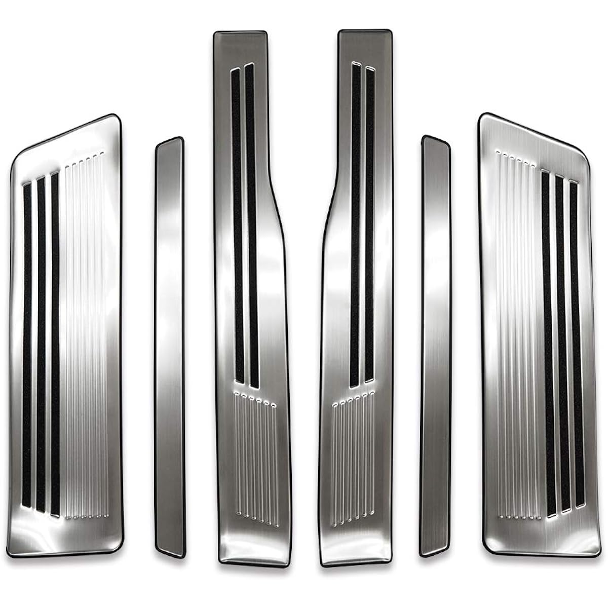 Echoes Product Mitsubishi Delica Mini Nissan Lukes 40 Series Mitsubishi ek Cross Space 30 Series Scuff Plate Kicking Plate Silver Hairline with Protective Rubber Accessory Dress Up Protection