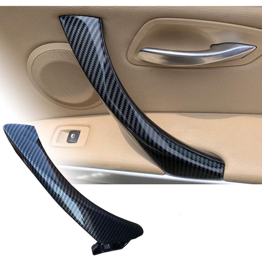 MOONLINKS BMW 3 Series E90/E91 Carbon Fiberdo Apple Handle + Door handle outer cover right front/back passenger side door handle cover set (compatible: BMW 323 325 328 330 335) (carbon fiber pattern)