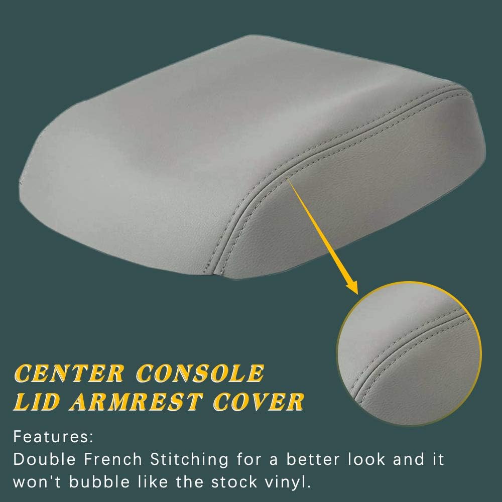 ABIGAIL Center Console Arm Rest Cover 2009 2010 2010 2012 2014 2015 Honda Pilot Auto Leather Suturing Console Cover replacement (gray)