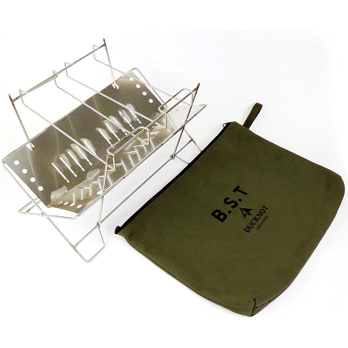 DUCKNOT Bonfire Stand BST SET Solo Compact Lightweight Stainless Steel Made in Japan Folding Case Trivet Solo Camp