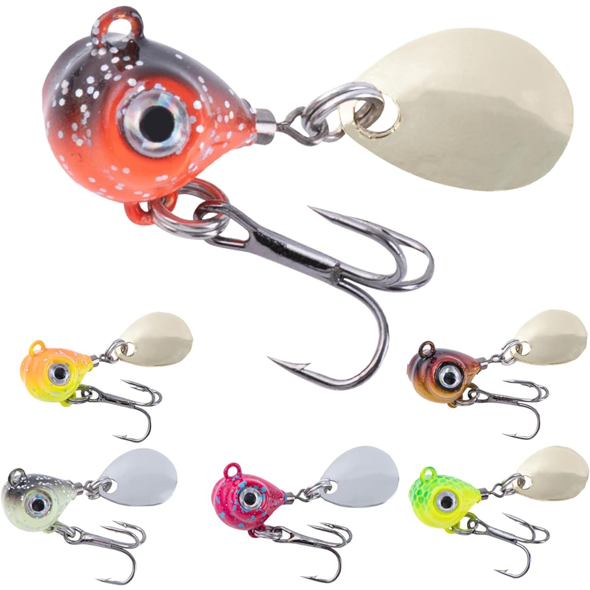 Goture Metal Jig, Small 5g/7g/10g/14g/18g, Set of 6, 6 Colors, Mountain Stream, Gulf Coast, Managed Fishing Area, Tube Fishing, Headwaters, Tributaries, Triple Hook with Blade, Spin Tail, Vibration, Sea Bass, Trout, Blue Fish, Flounder Fishing, Sea Fishi