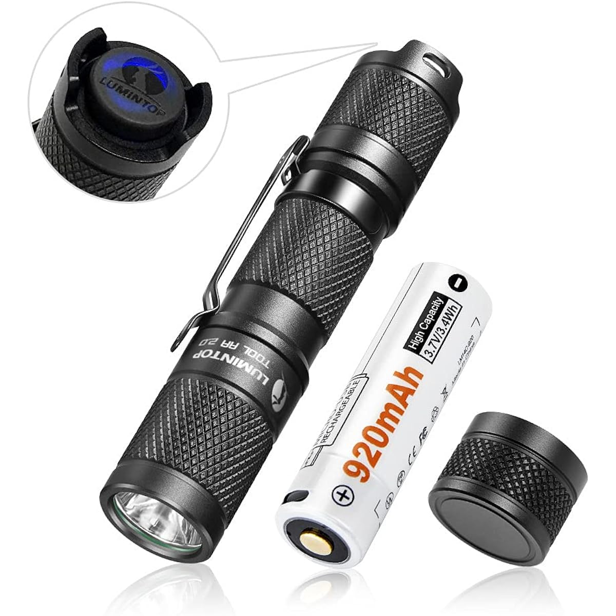 LUMINTOP Tool AA 2.0 Flashlight LED Flashlight Brightness 650 Lumens Continuous Lighting 60 Hours 5 Modes IP68 Completely Waterproof Shockproof Compatible with 1.5M AA Battery/3.7V AA Battery Disaster Prevention Power Outage Prevention Handy Light [2 Yea