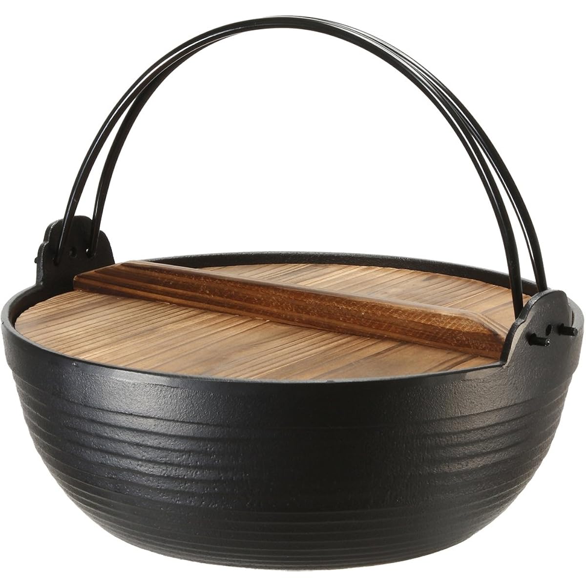 Ikenaga Tekko Nanbu Iron Round Pot, Made in Japan, Iron Pot, Irori Pot, IH Compatible, Kappo, 24cm, Inakanabe