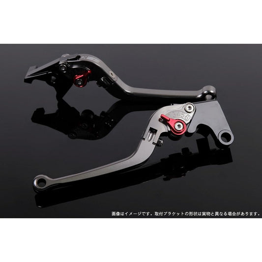 SSK Adjustment Lever Standard Foldable Lever Body Color: Titanium Adjuster Color: Red NS-1 Monkey125 GROM/MSX125 2013-2016 CBR250R MC41 CB250F MC43 CBR400R NC47 400X NC47 CB400F NC47 HO0402943-RD