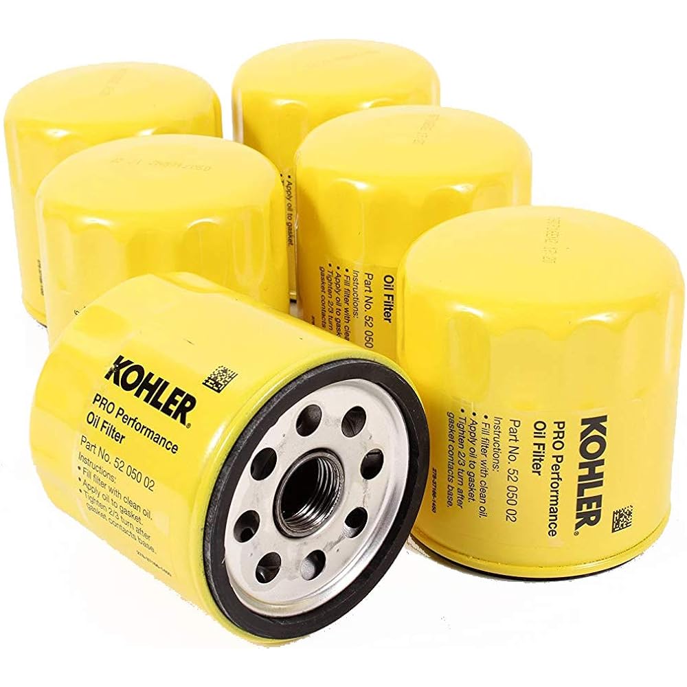 Kohler 52 050 02-S Pack of 6 Pro Performance Oil Filters