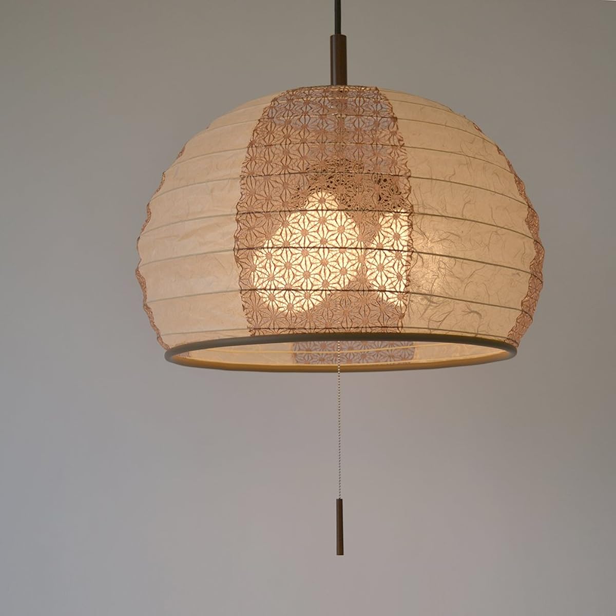Colorful Design Japanese Style Lighting Washi Lighting Colorful 3-Light Pendant Light SPN3-1026 igloo Bulb Sold Separately <Unryu Beige x Asaba Karacha-> SPN3-1026