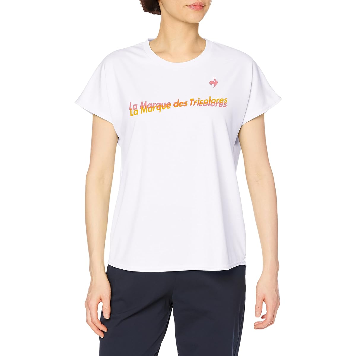 [Le Coq Sportif] Short Sleeve Shirt, French Running, Jogging, Gym, Sweat Absorption, High Speed Dry UV CUT (UPF50+), Stretch, Women's