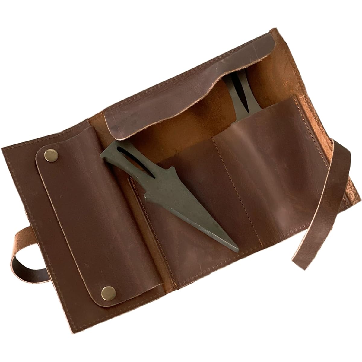 OutdoorHolic Wedge Wood Chopping Outdoor Camping Wood Chopping Tool Wood Splitting Machine Forestry Wedge Ax Machete Ax Hatchet Ax Bonfire Wood Stove Fireplace Kunai Kunai 9navi chopper (2 wedges + exclusive genuine leather case)