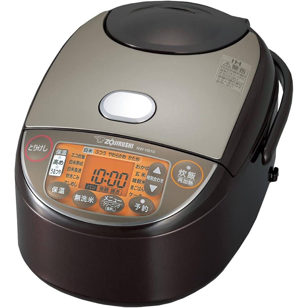 Zojirushi Mahobin (ZOJIRUSHI) Rice Cooker, 5.5 Cups, IH Type, Made in Japan, Keeps Warm for 30 Hours, Brown NW-VB10-TA