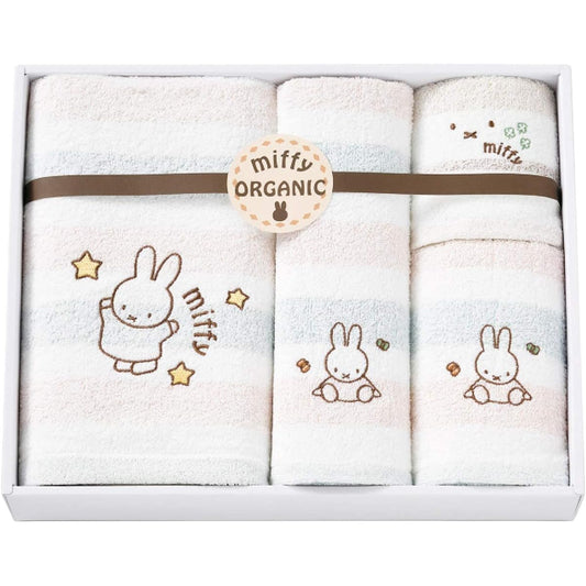 Nishikawa Miffy Towel Gift Set 31 x 38 x 6 cm Washable 100% Cotton Organic Cotton Organic Miffy Organic Miffy Made in Japan 228728903