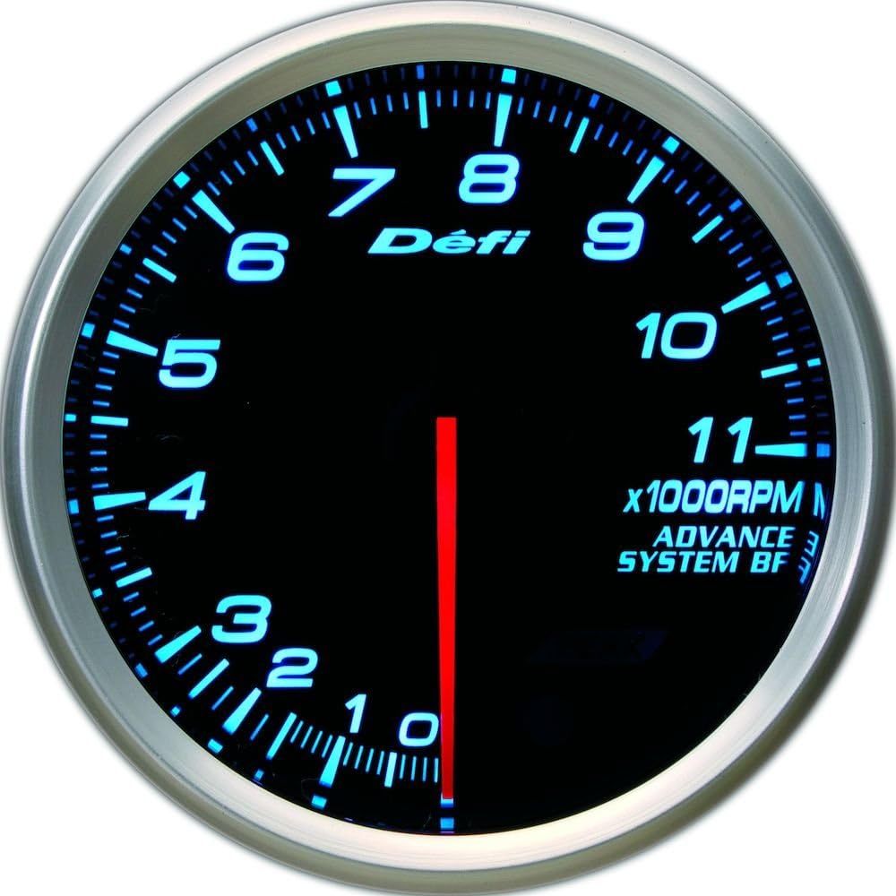 Nippon Seiki Defi Meter, Defi-Link ADVANCE BF, Tachometer, 80 ? 11,000 rpm, White DF11001