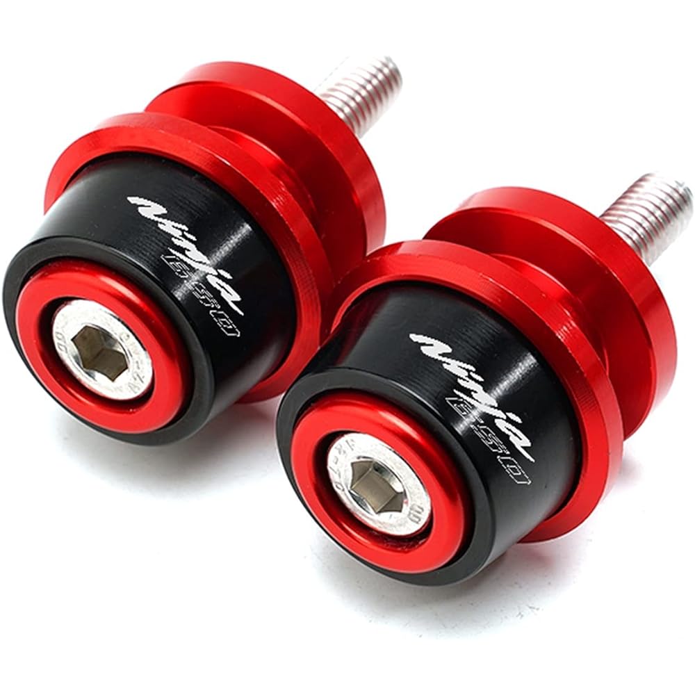Stand Screw Slider Motorcycle Aluminum Swing Arm Spool Slider Suitable for Kawasaki NINJA 650 2017-2019 2020 2021 (Color: Red)