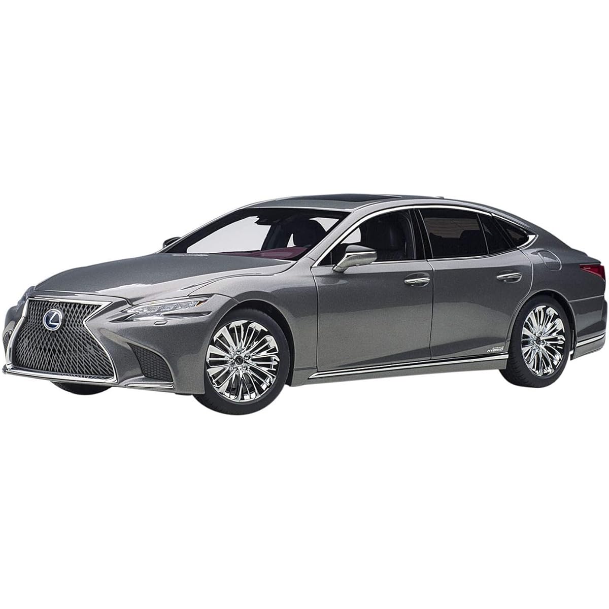 AUTOart 1/18 Lexus LS500h Metallic Gray Interior Color: Crimson & Black Finished Product 78867